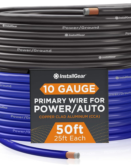 Load image into Gallery viewer, 10 Gauge Wire (50Ft) Copper Clad Aluminum CAA - Primary Automotive Wire, Car Amplifier Power &amp; Ground Cable, Battery Cable, Car Audio Speaker Stereo, RV Trailer Wiring Welding Cable 10Ga
