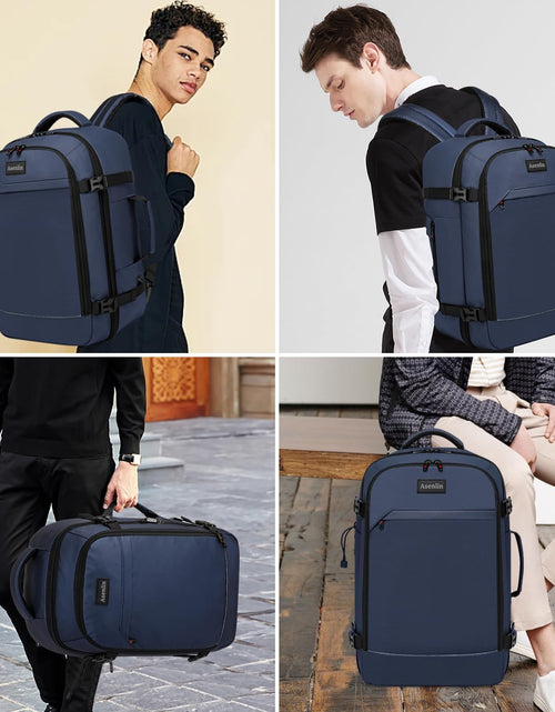 Load image into Gallery viewer, 18 Inch Travel Laptop Backpack for Women Men，Business Travel Backpack Fit Flight Approved Water Resistant Computer Backpack Suitcase Backpack Black
