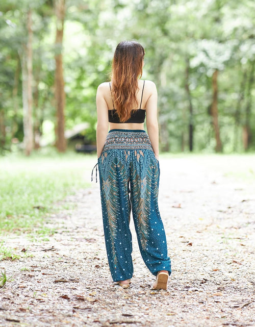 Load image into Gallery viewer, Women'S Smocked Waist Boho Flowy Yoga Harem Pants Hippie Clothes
