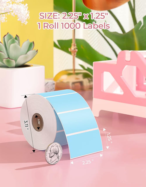 Load image into Gallery viewer, 2.25"X1.25" Blue Direct Thermal Labels, Self-Adhesive Address Shipping Thermal Stickers, Square Label for Thermal Label Printer-1 Roll,1000 Labels
