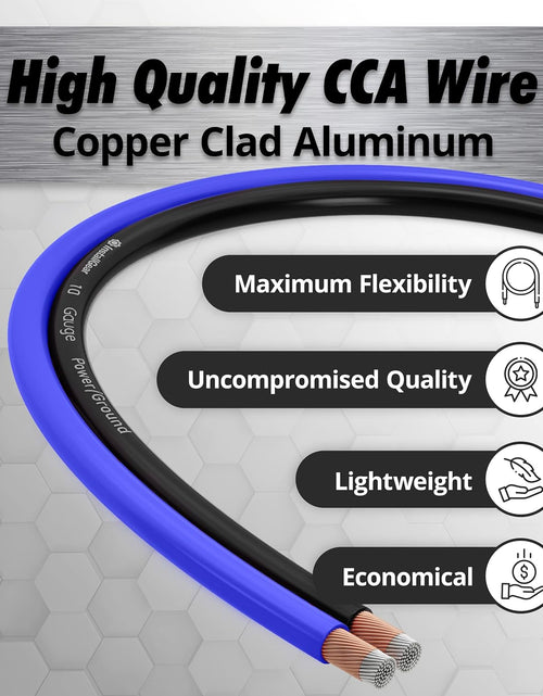Load image into Gallery viewer, 10 Gauge Wire (50Ft) Copper Clad Aluminum CAA - Primary Automotive Wire, Car Amplifier Power &amp; Ground Cable, Battery Cable, Car Audio Speaker Stereo, RV Trailer Wiring Welding Cable 10Ga
