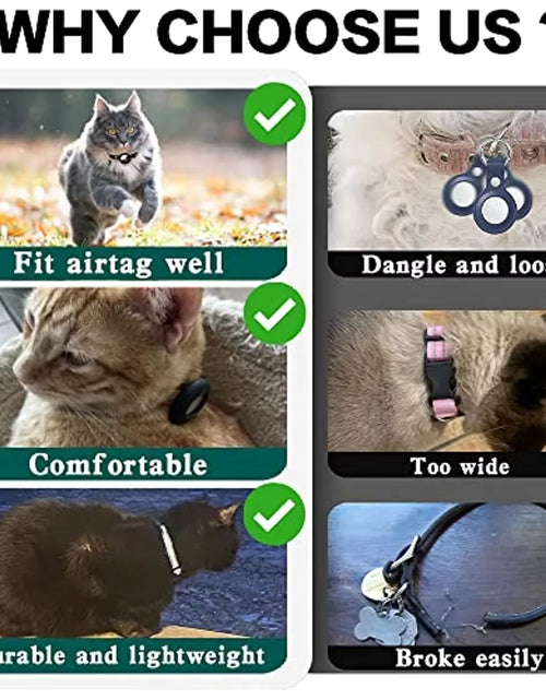 Load image into Gallery viewer, Reflective Breakaway Airtag Cat Collar 0.4Inch Adjustable with Holder Bell for Kitten Small Cat Daily Use without Locator
