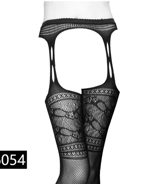 Load image into Gallery viewer, Women Sexy Lingerie Stockings Garter Belt Stripe Elastic Stockings Black Fishnet Stocking Thigh Sheer Tights Pantyhose Dropship
