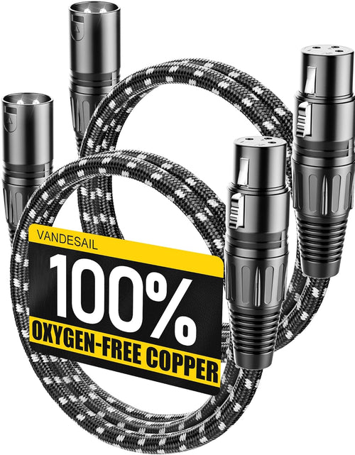 Load image into Gallery viewer, XLR Cable,  3Ft 2 Pack Microphone Cable, XLR Male to Female Balanced Microphone Cord 3 Pin, 3 Foot Short Mic Cord
