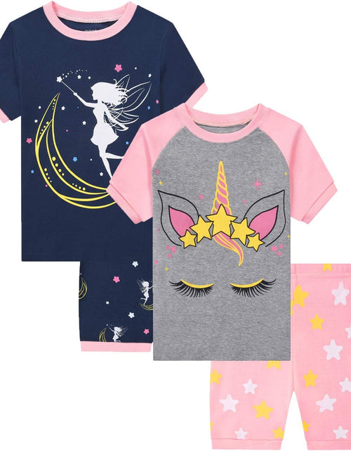 Load image into Gallery viewer, Little Girls Cotton Short Pajamas Summer Kids Clothes Toddler Toddler Pjs Sets
