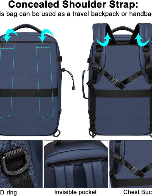 Load image into Gallery viewer, 18 Inch Travel Laptop Backpack for Women Men，Business Travel Backpack Fit Flight Approved Water Resistant Computer Backpack Suitcase Backpack Black
