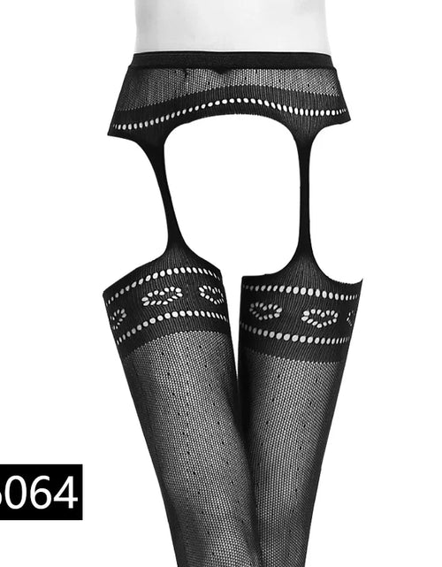 Load image into Gallery viewer, Women Sexy Lingerie Stockings Garter Belt Stripe Elastic Stockings Black Fishnet Stocking Thigh Sheer Tights Pantyhose Dropship
