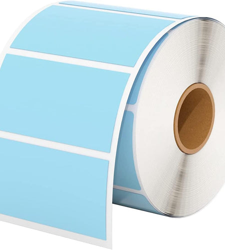 2.25"X1.25" Blue Direct Thermal Labels, Self-Adhesive Address Shipping Thermal Stickers, Square Label for Thermal Label Printer-1 Roll,1000 Labels