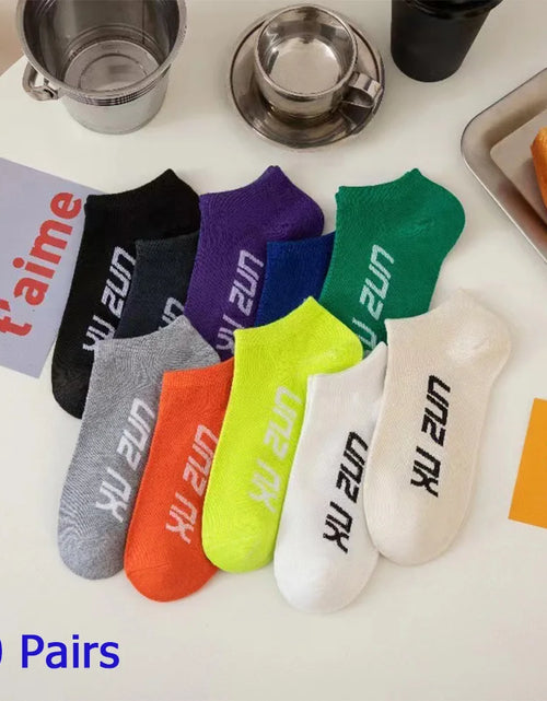 Load image into Gallery viewer, 8 Pairs Women/Men Boat Socks Invisible Low Cut Silicone Non-Slip Summer No-Show Ankle Socks Solid Color Casual Breathable
