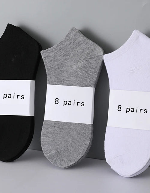 Load image into Gallery viewer, 8 Pairs Women/Men Boat Socks Invisible Low Cut Silicone Non-Slip Summer No-Show Ankle Socks Solid Color Casual Breathable
