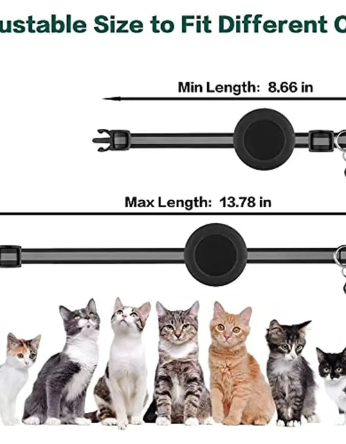 Load image into Gallery viewer, Reflective Breakaway Airtag Cat Collar 0.4Inch Adjustable with Holder Bell for Kitten Small Cat Daily Use without Locator

