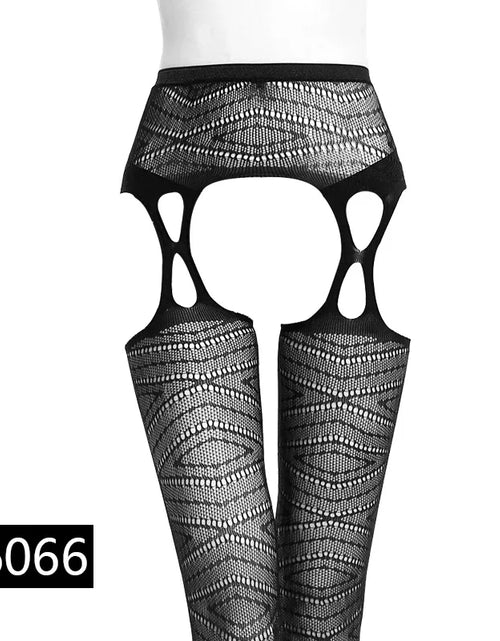 Load image into Gallery viewer, Women Sexy Lingerie Stockings Garter Belt Stripe Elastic Stockings Black Fishnet Stocking Thigh Sheer Tights Pantyhose Dropship
