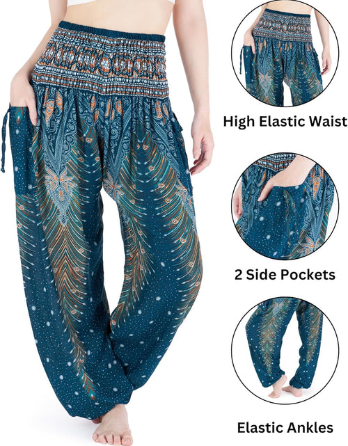 Load image into Gallery viewer, Women'S Smocked Waist Boho Flowy Yoga Harem Pants Hippie Clothes

